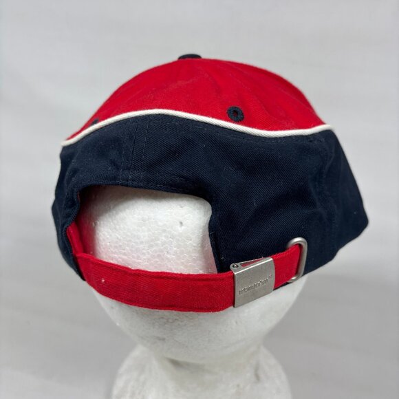 Komatsu Red Black Hi-Density Embroidered Strapback Cap Hat w/ American Flag - Picture 4 of 8